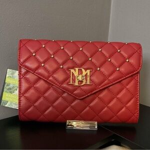 Badgley Mischka Red Quilted Clutch